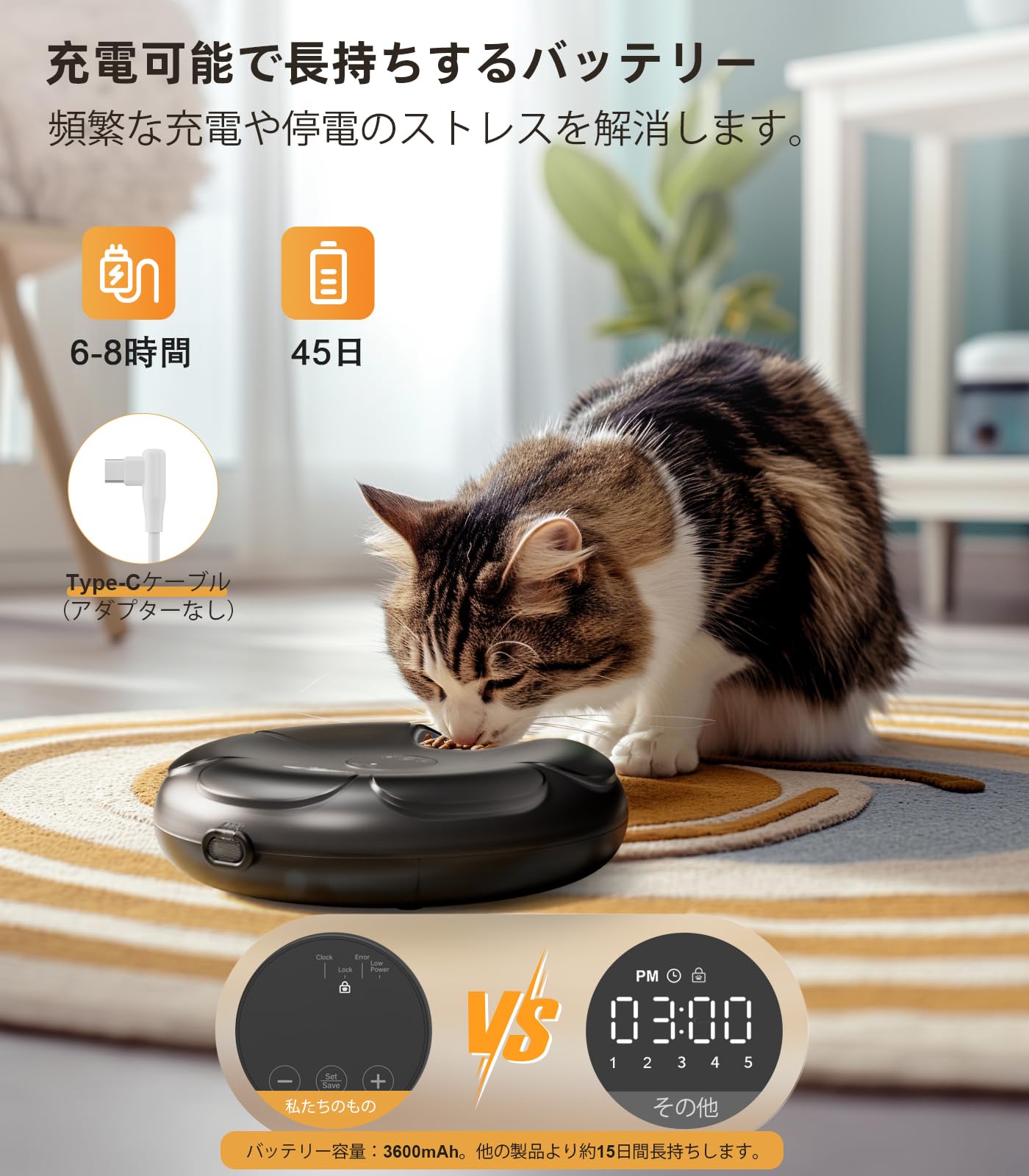 Amazon | 【48時間循環保鮮】Casfuy自動給餌器 猫 - ウェットフード