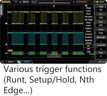 RIGOL DS2302A Digital Oscilloscope, 300MHz bandwidth, 2 analog channels, 56Mpts memory depth, 2G Sa/s sample rate, I2C, SPI, RS232, CAN decoder as standard