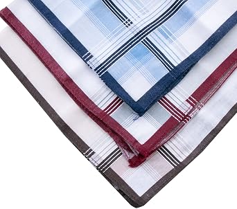 Men's Soft Handkerchiefs 100% Cotton Handkerchiefs Strips Pocket Square Hankies