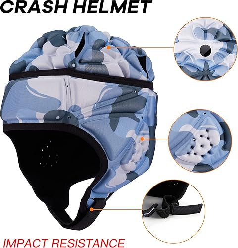 Miniatura 9 de Casco de rugby, suave casco de fútbol 7v7, casco de rugby, suave acolchado, casco de rugby, protector de cabeza para autismo, necesidades