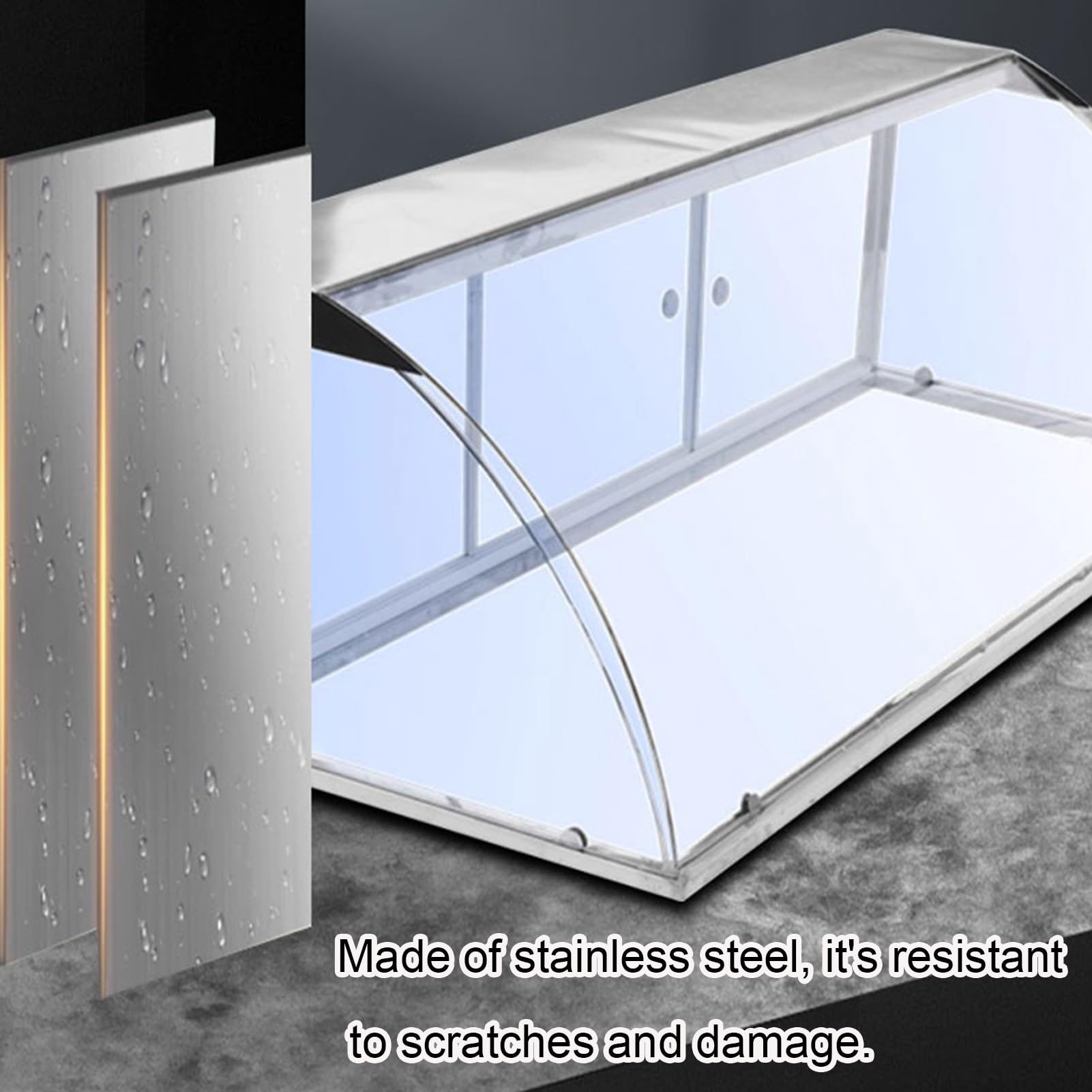 Vetrina Refrigerata Banco, Protezione Per Pane Commerciale In Vetro Temperato Curvo, Vano Portaoggetti Trasparente Banco Porta Scorrevole Posteriore(120X53X50CM)