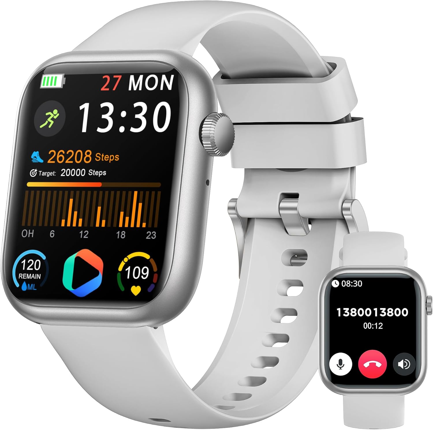 Smart Watch for Men Women, 1.83″ Fitness Watch (Answer/Make Call), Smartwatch with Heart Rate/Blood Pressure, Sleep Tracker, Pedometer, 120+ Sport Modes,IP68 Waterproof Fitness Tracker for Android IOS