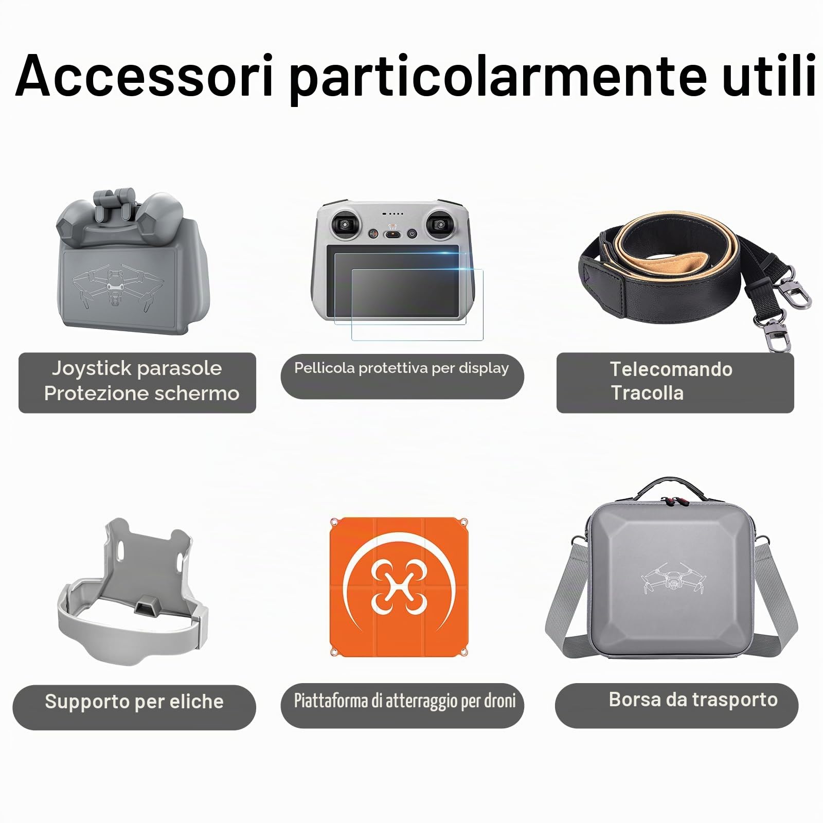 DJI Air 3S Fly More Combo (DJI RC 2) con Molteplici Accessori, Drone con Doppia Fotocamera 4K, CMOS 1" Grandangolo, Video HDR 4K/60fps, 14 Stop Gamma Dinamica, Autonomia 45 Min, Trasmissione 20 km
