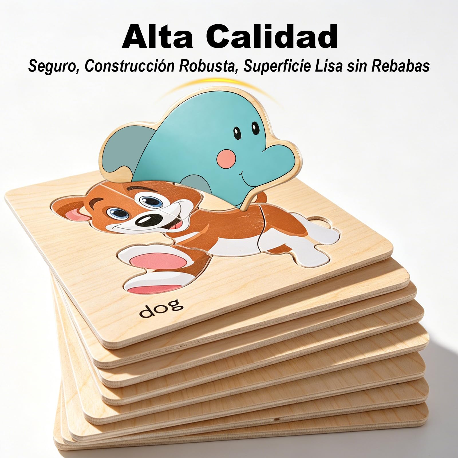 GOLDGE Puzzle 1 2 3 4 5 Años Juguetes Niños 16 Pcs, Brinquedos Bebe, Juegos Educativos Conocer Animales, Rompecabezas Juegos Niños como Regalo Niña y Niño, Juguetes Educativos Infantiles Preescola