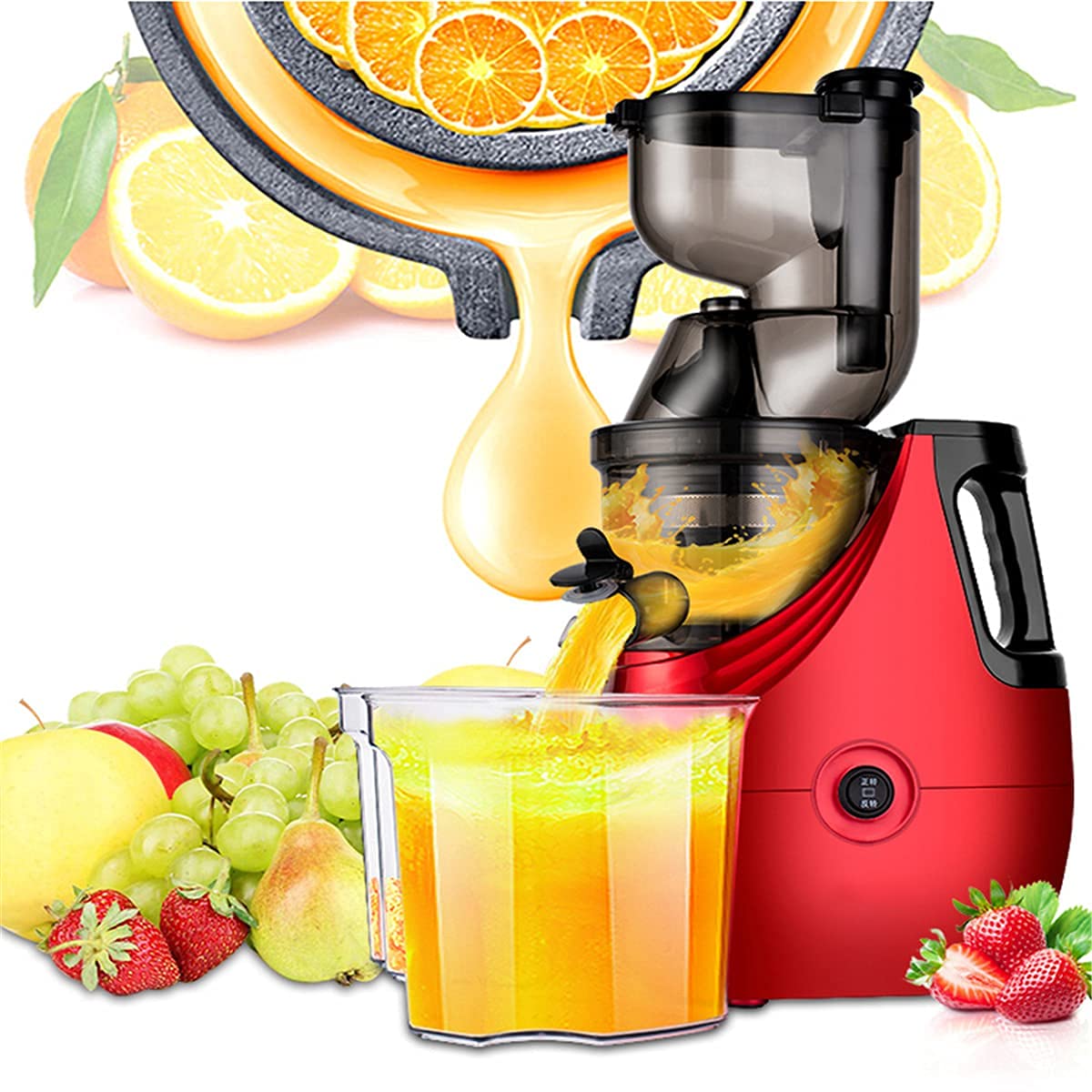 Macchina per spremitura lenta, spremitura a masticazione lenta, spremitura a Freddo con scanalatura Larga da 3 Pollici per Frutta e Verdura, spremitura Verticale ad Alta resa (Gold A)
