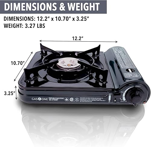 Miniatura 2 de GAS ONE - Estufa de gas butano portátil de 10,000 BTU con estuche de transporte CSA listado - medianoche