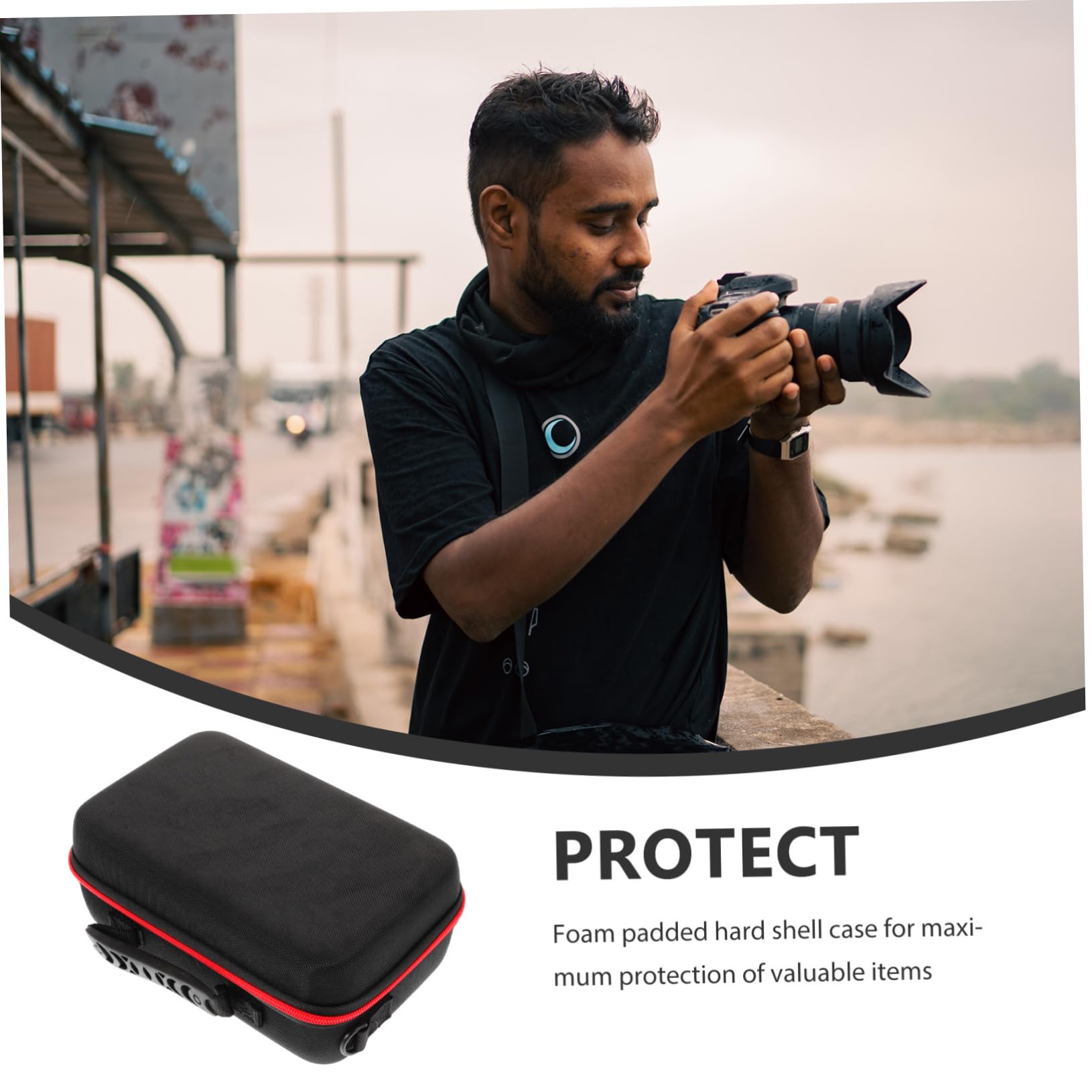 jojofuny Sacchetto Di Immagazzinaggio Digitale Sacchetto Della Macchina Fotografica Borsa Fotografica Esterna Per Lo Zaino Custodia Rigida Con Schiuma Piccola Fotocamera Borse Custodia Per
