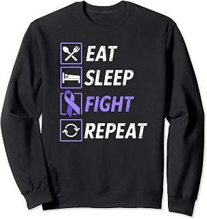 Eat sleep fight repeat stomach cancer awareness Sweatshirt