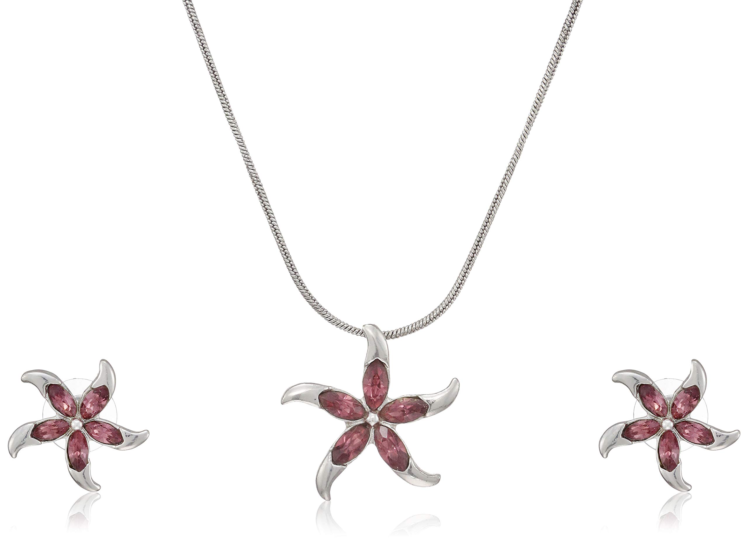 Estele Rdhoidum Plated Star Shaped Fancy Austrain Crystal Chain Necklace Set for Women (B08D8SV4XZ) Amazon Price History, Amazon Price Tracker