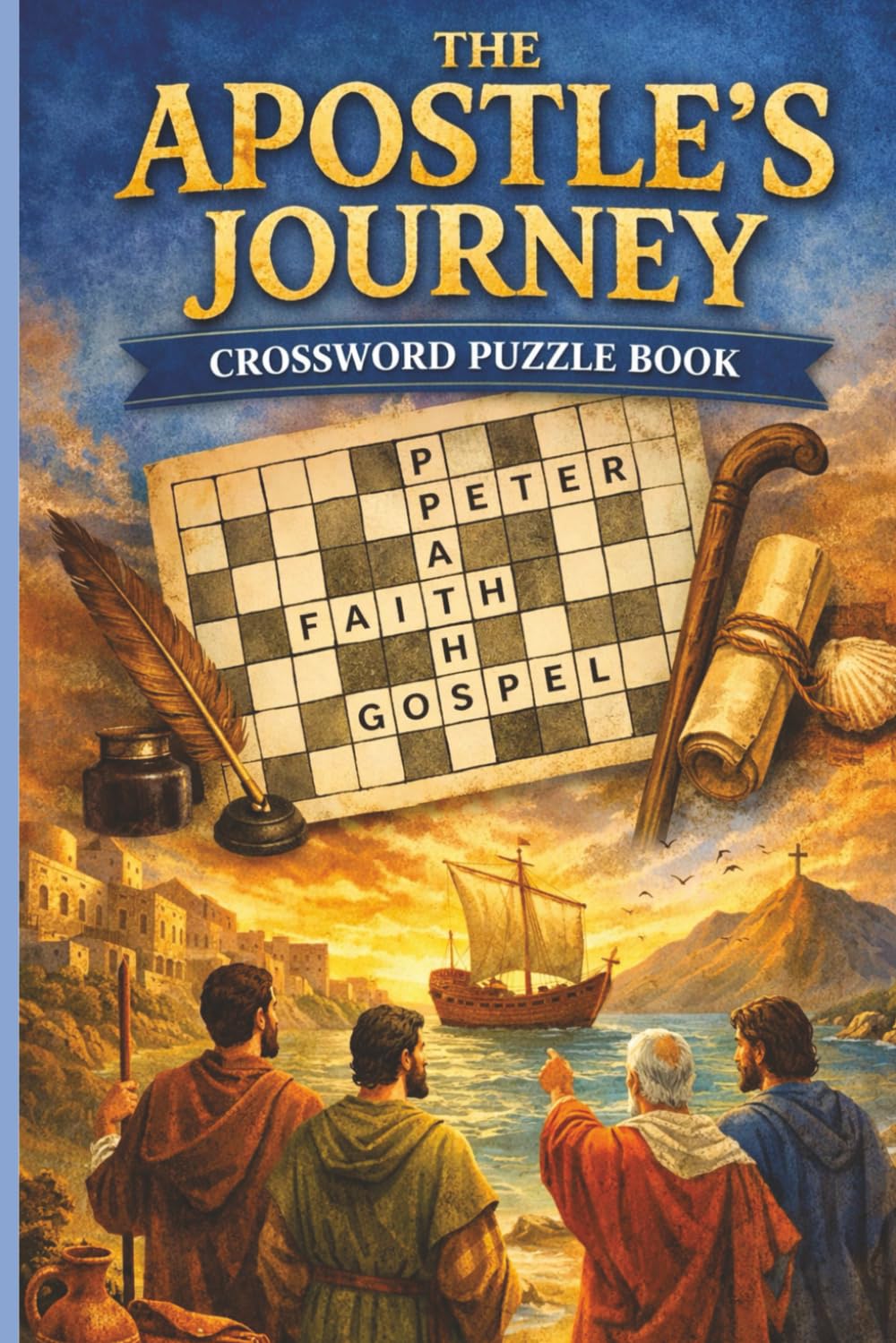 Apostle's Journey: Biblical studies crossword | 60+ crosswords with answers | 9x6 inches over 100 pages| Christian Gift