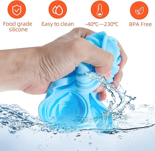 Miniatura 5 de Bandejas para cubitos de hielo, paquete de 2 bolas de hielo de silicona de 1.8 pulgadas, 6 cavidades, forma floral 3D para enfriar cócteles, whisky