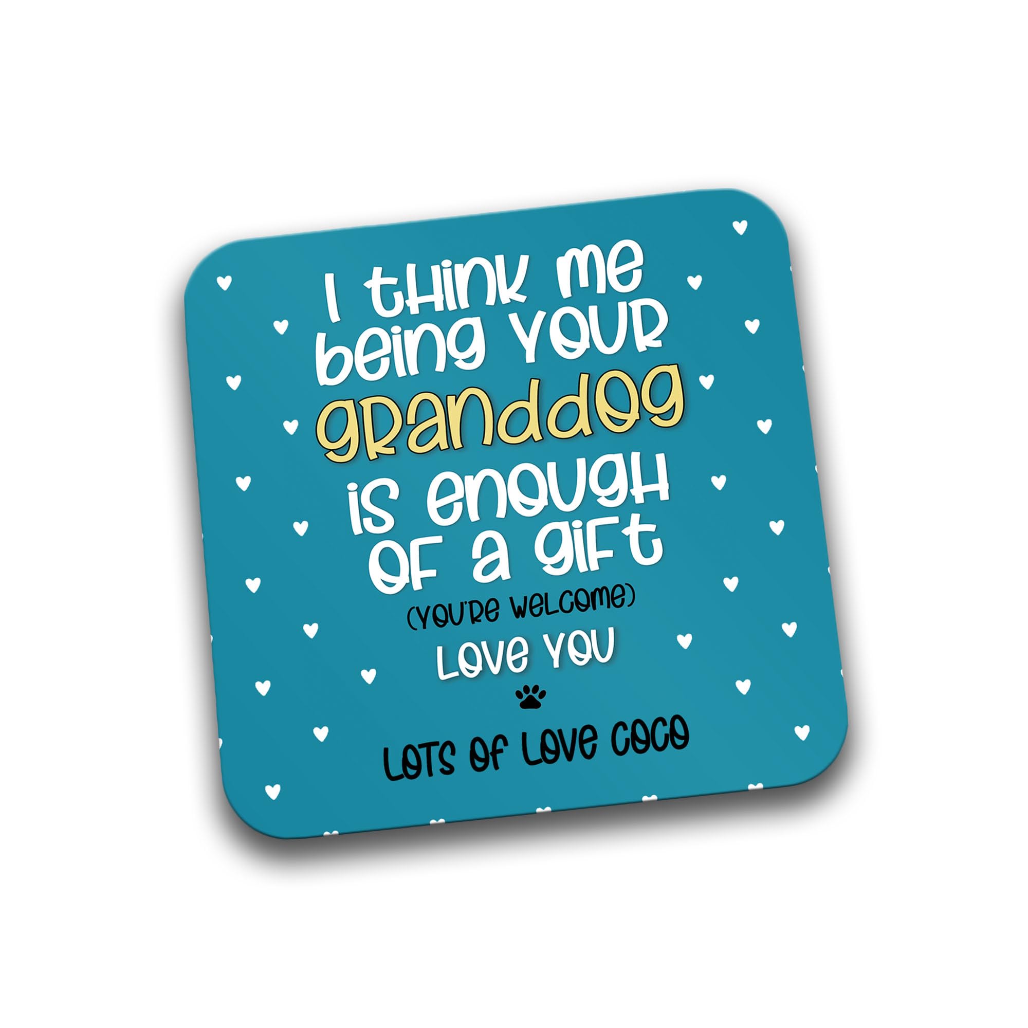 Rib Ticklerz - Custom Gifts - Personalised Coaster - Gift For Dog Grandad - Gift From The Dog Funny Gifts - Dog Grandpa Pops Birthday - DC6