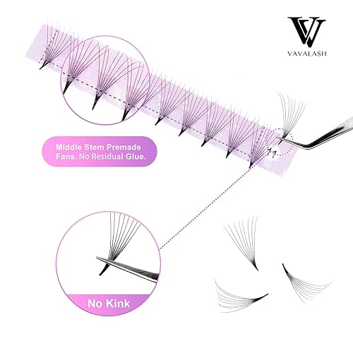 Miniatura 3 de Extensiones de pestañas 3D, 4D, 5D, 6D, 8D, 9D, 10D, espesor 0,070,1 CD, rizadas, pestañas de tallo medio y largo, unidas con calor, prefabricadas,