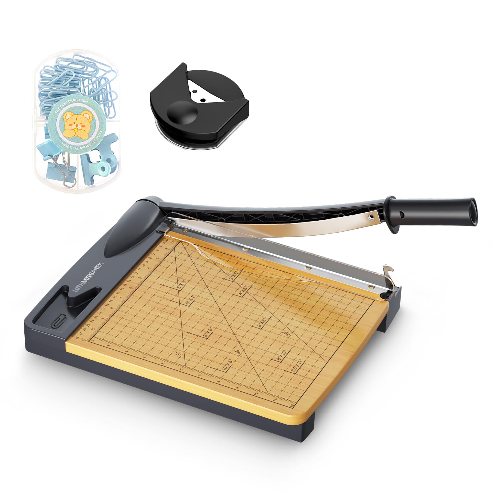 12 Inch Wooden Guillotine Paper Cutter, Heavy Duty Paper Trimmer with ...