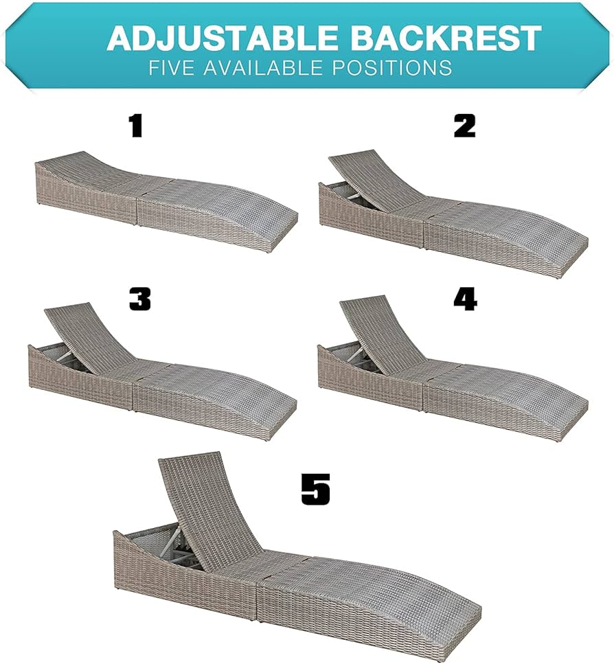 Soleil Jardin Folding Pool Lounge Chair Set Of Outdoor Adjustable