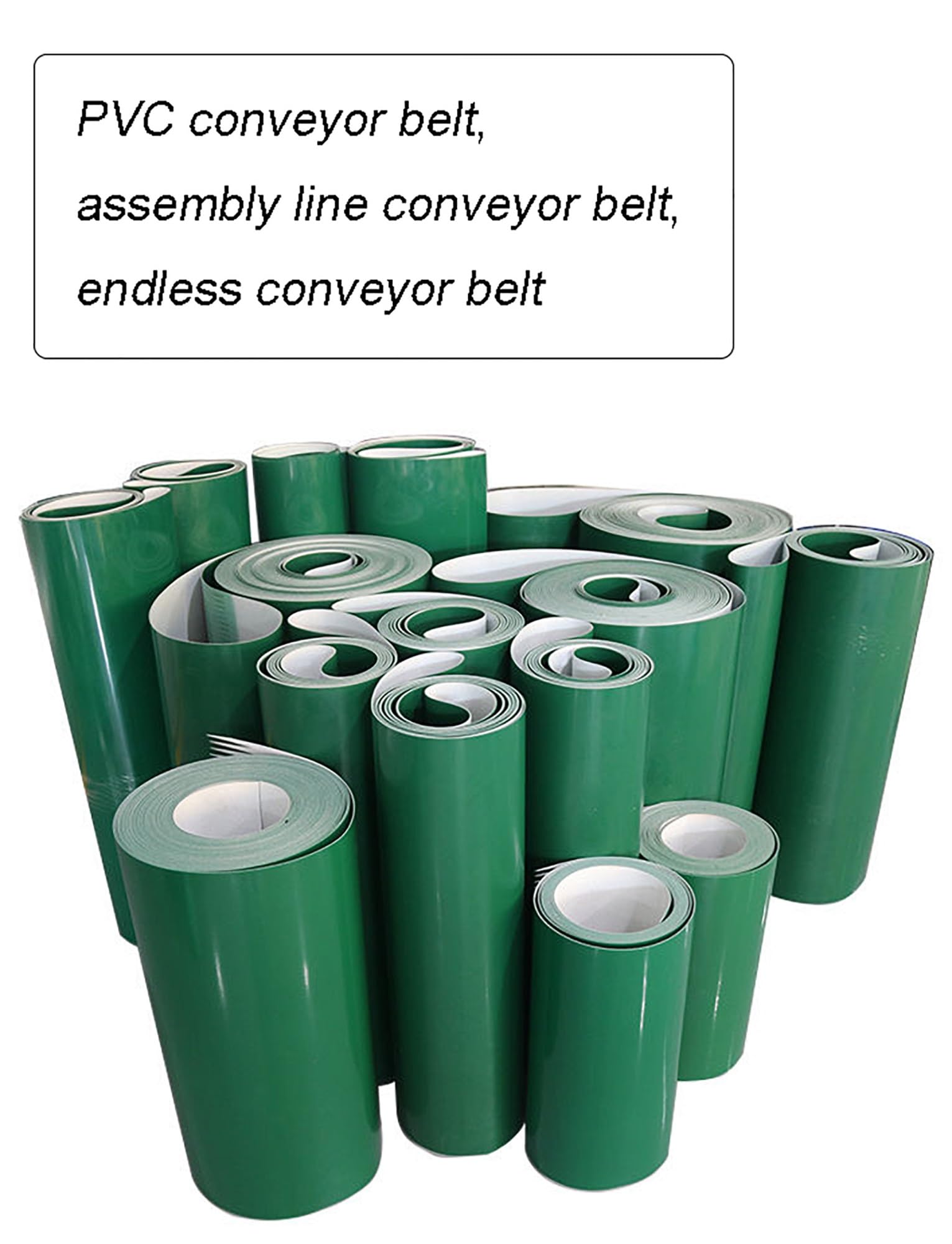 Cinghia trasportatrice di Ricambio in PVC Verde, 900x240 mm, Adatta per Il Trasporto Industriale in Linee di confezionamento e Produzione, soluzioni per la movimentazione di Materiali pesant