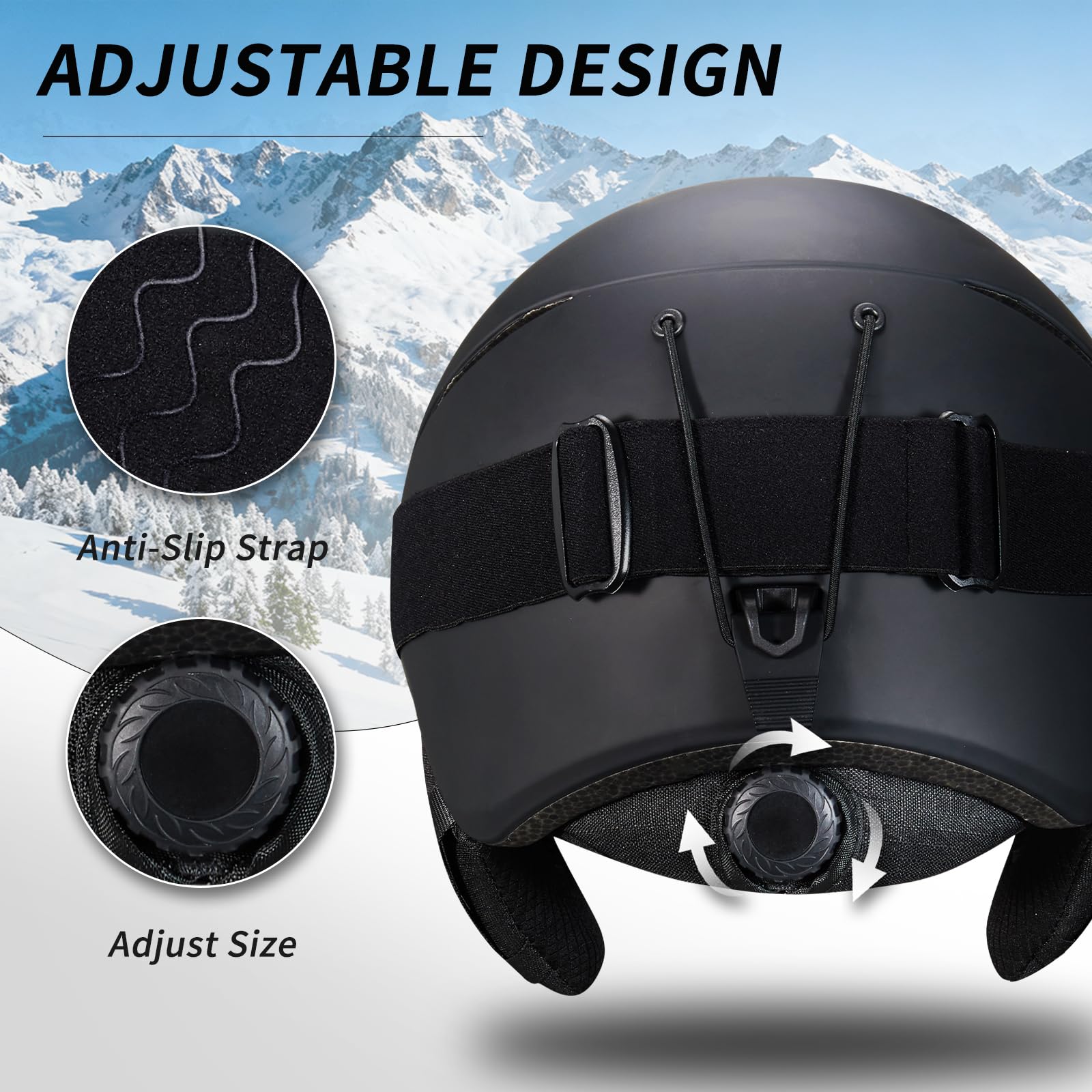 Casco de Esquí Kit con Gafas de Esquí, Capucha Transpirable UV, Orejeras Extraíbles para Hombre Mujer