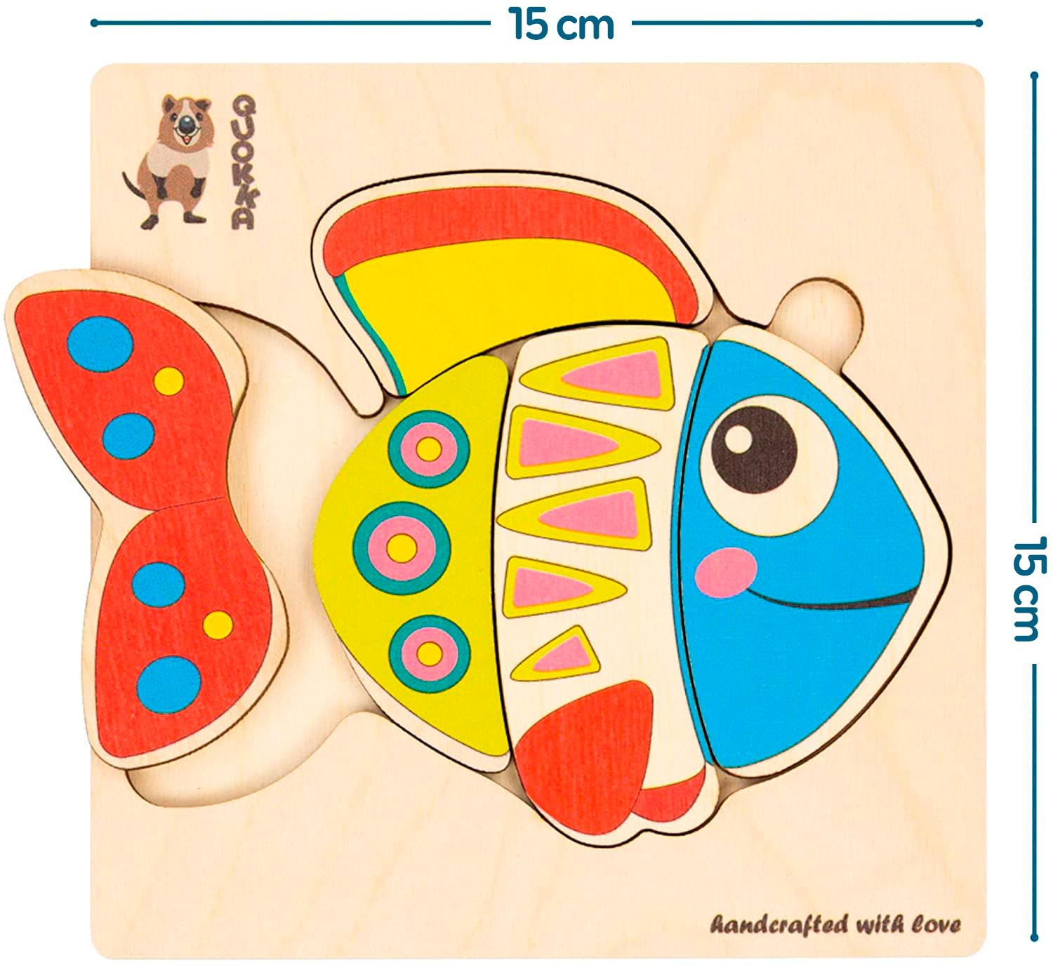 QUOKKA Puzzle Legno Bambini 2 3 4 Anni – 6 Giocattoli Puzzle Montessori 18 Mesi – Animali Gioco Bambino 1 Anno – Giocattolo Educativo Regalo per Bambini e Bambine