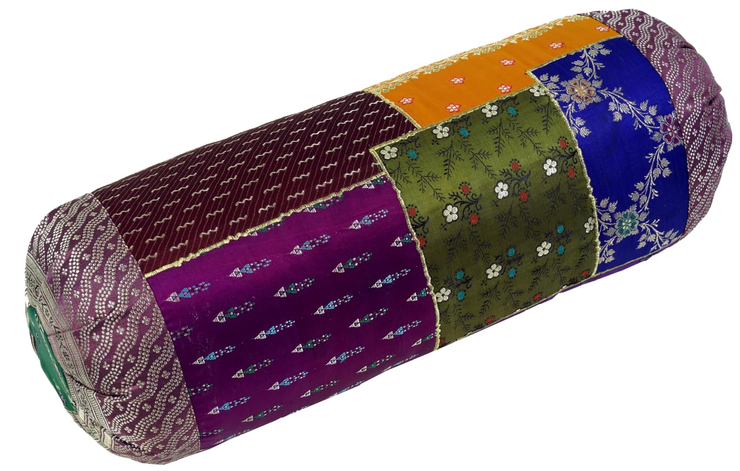 Guru-Shop Patchwork Bolster, Cuscino per Divano 50 cm - Patchwork, Multicolore, Sintetico, Rotoli di Cuscino per il Collo