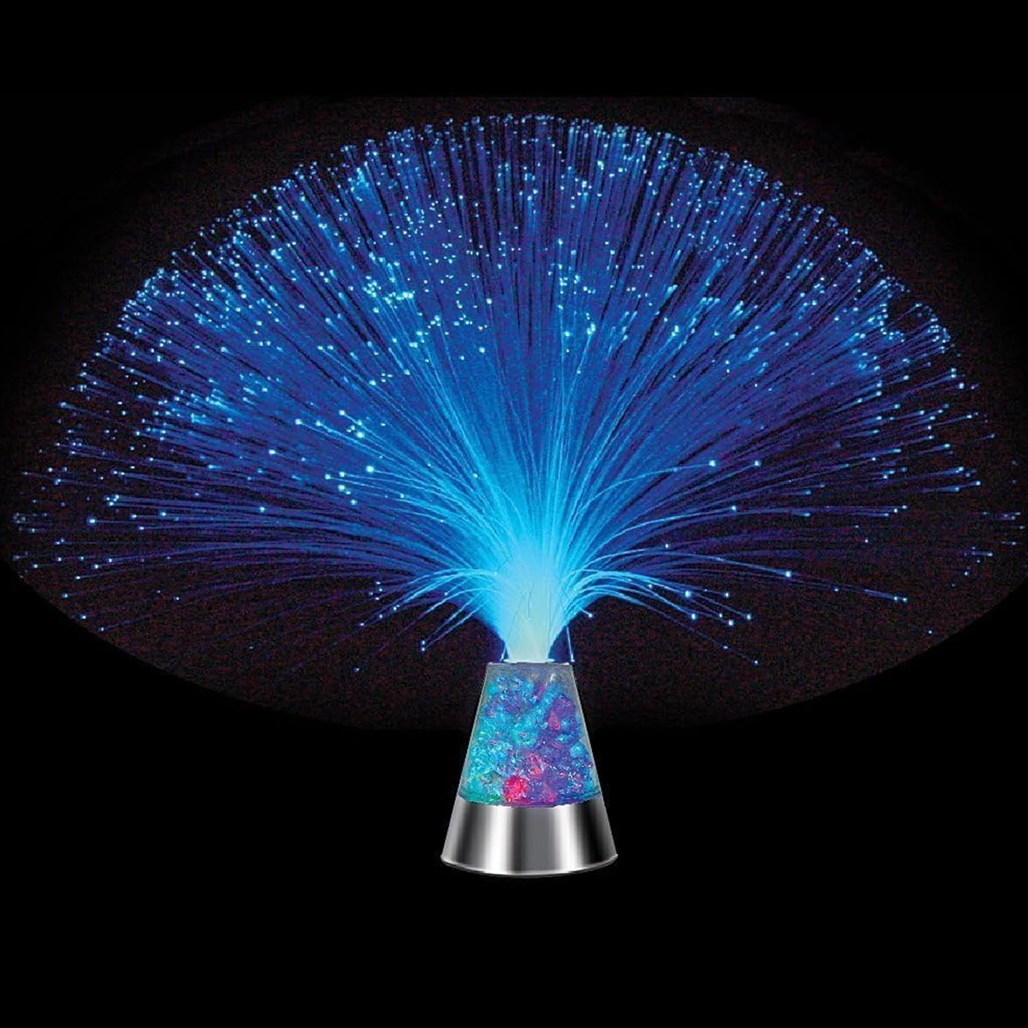 Excefore Fiber Optic Lamps, Sensory Lighting with Color Changing Crystals Base, LED Fiber Optic Light Centerpiece for Table and Home Decor, Perfect for Ambiance and Relaxation, Multi-Color, 1 Piece