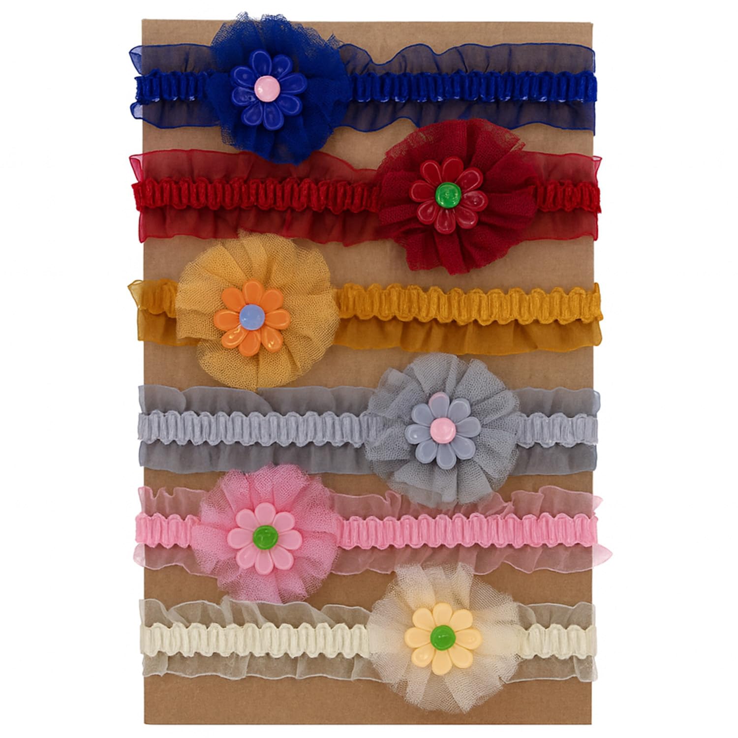 SYGA 6 Pcs Baby Headband Set for Girls–Soft Elastic Hair Bands with Cute Daisy Flower Design, Newborn Infant Toddler Hair Accessories for 0-3 Year (Design-7)-picture-26