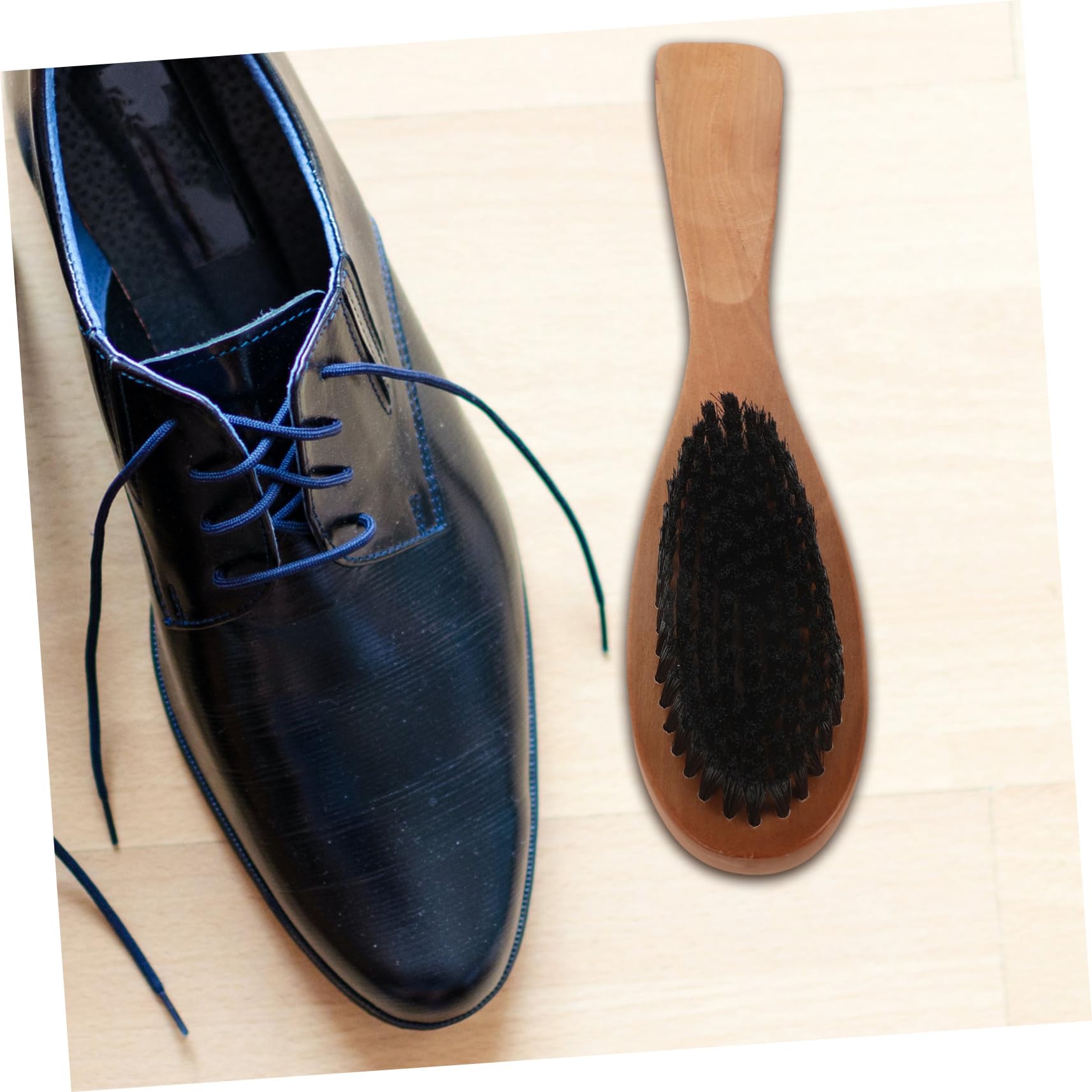 BESTYASH 5 Pezzi In Legno Massello Spazzola Per Scarpe Scarpa Lucidante Spazzola Lunga Scarpa Corno Crine Scarpa Spazzola Boot Brush Sacchetto Di Pulizia Spazzola A Setole Tappeto Pulitore