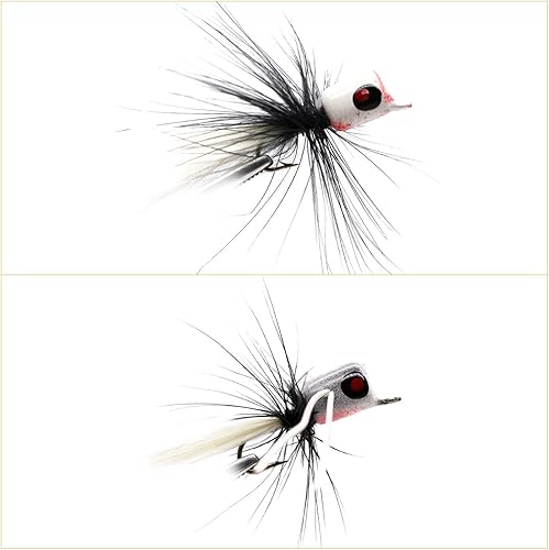 Miniatura 5 de Bass Popper Fly Dry Fly - Kit de moscas de pesca con mosca seca Panfish Bass Fishing Popper Topwater Cebo