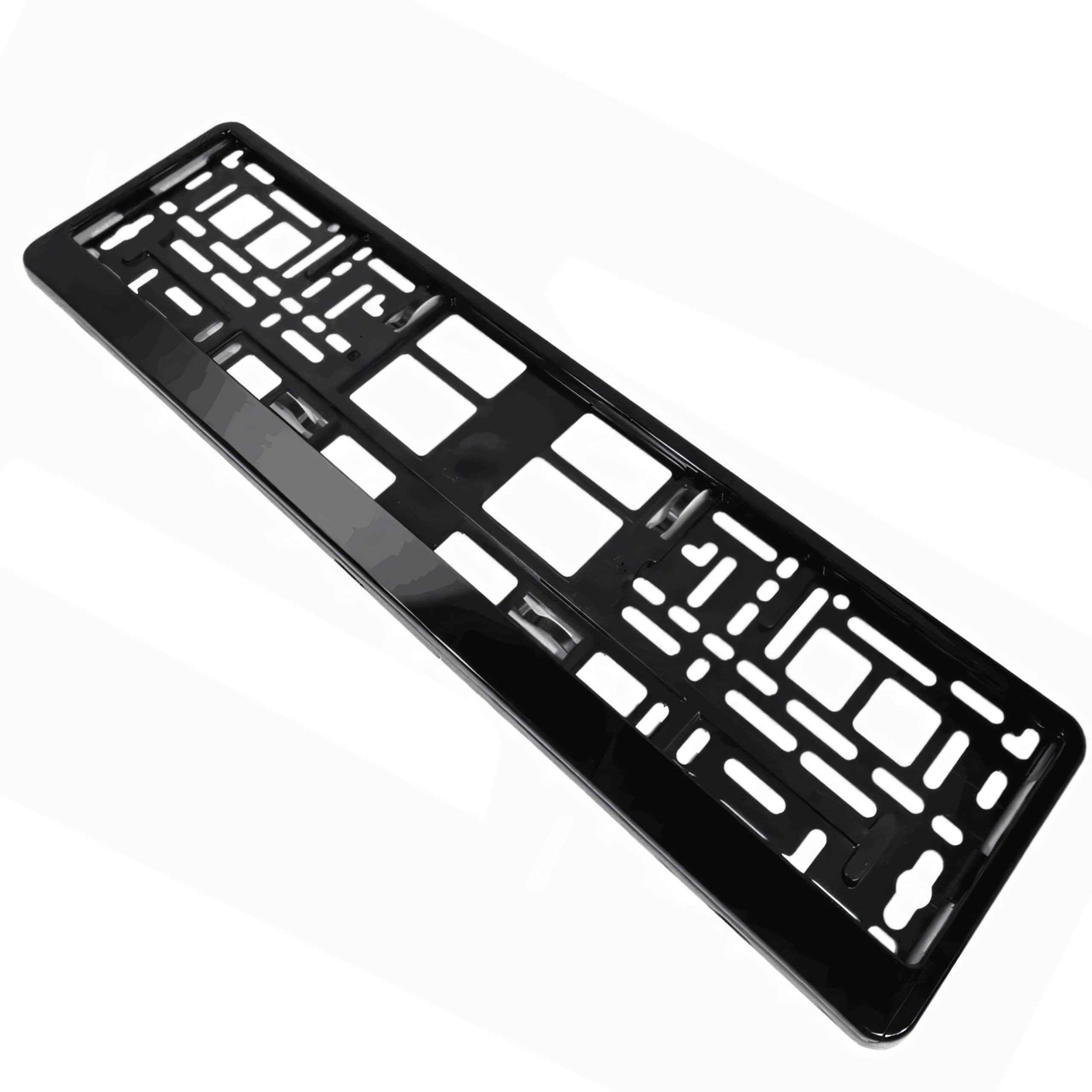 Lot De 2 Cadres Support Plaque D'Immatriculation Avec Bouton-Pression – Universel – Noir Mat – Robuste Et Étanché – Avant & Arrière