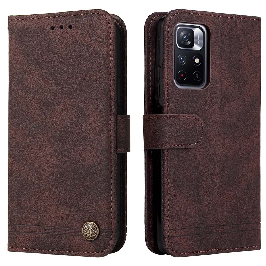 SEAHAI Leder-Hülle Für Xiaomi Redmi Note 11S 5G / Poco M4 Pro 5G – Mit Standfunktion & Kartenfach
