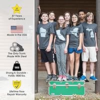 Vista 3 de C&N Footlockers - Baúl Happy Camper de tamaño completo - Tronco de campamento de verano #1 - Fabricado en los Estados Unidos - Reposapiés de acero