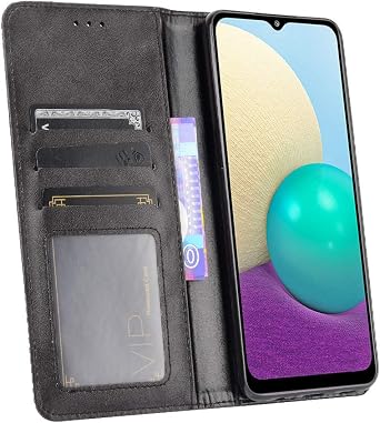 Compatible with Fujitsu Arrows We2 F-52E Cover,Magnetic Closure PU Leather Flip Stand Card Slots Wallet Phone Case Black