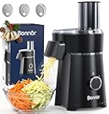 Electric Cheese Grater with Salad Shooter, 3 in 1 Food Chopper & Electric Vegetable Slicer. 200W Motor, 3 Blades, Comes with Safety Push Bar, Dishwasher Safe for Home Kitchen (Black)