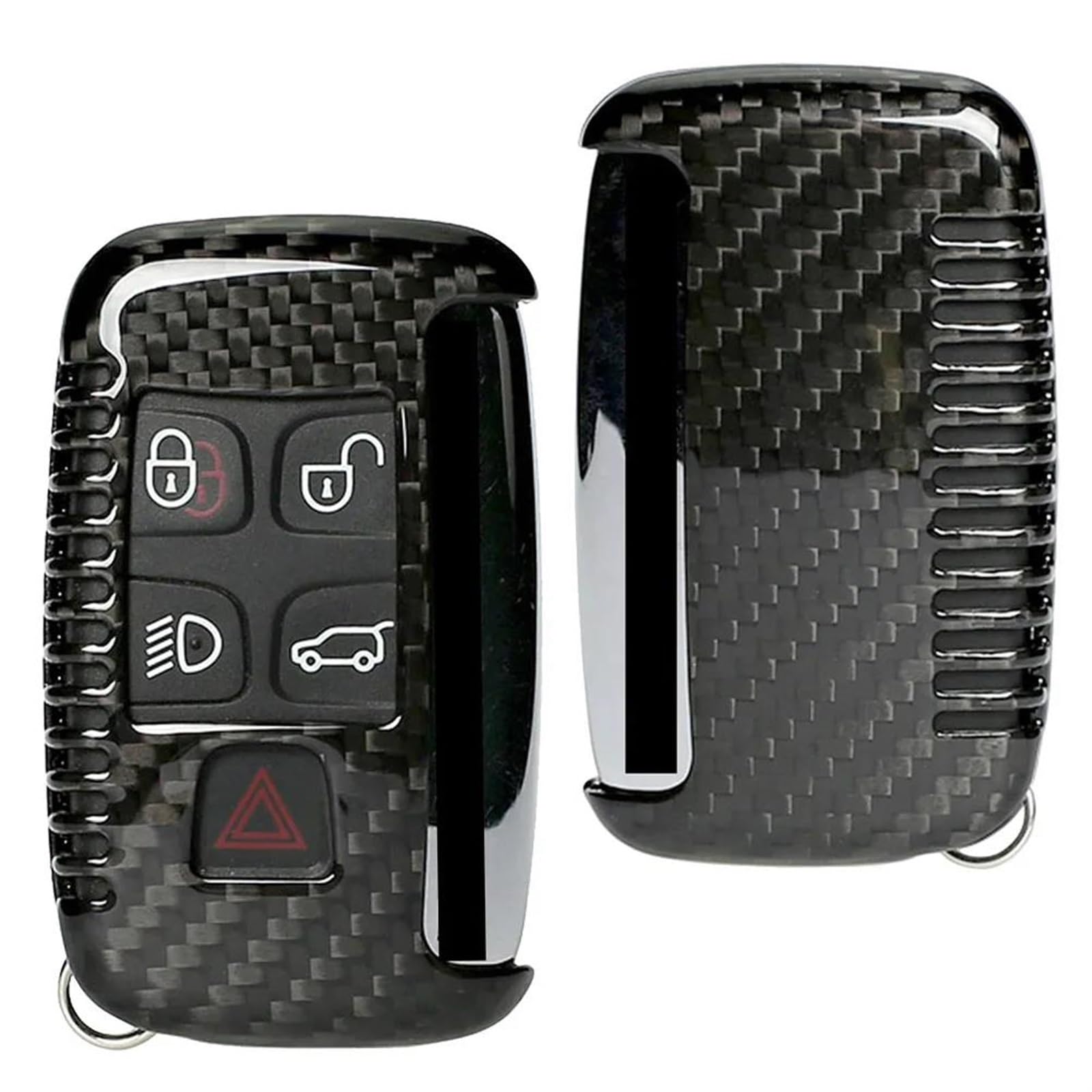 Funda para Mando Coche Funda Protectora para Llave de Coche de Fibra de Carbono auténtica Range Rover, Carcasa de Repuesto Negra