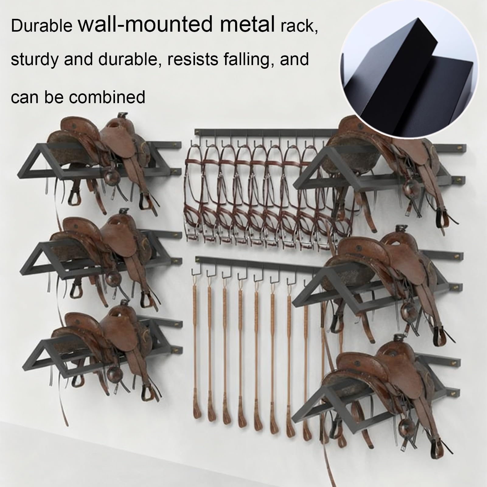Soporte de pared con capacidad de 250 libras para almacenamiento y organización de equipos de caballos