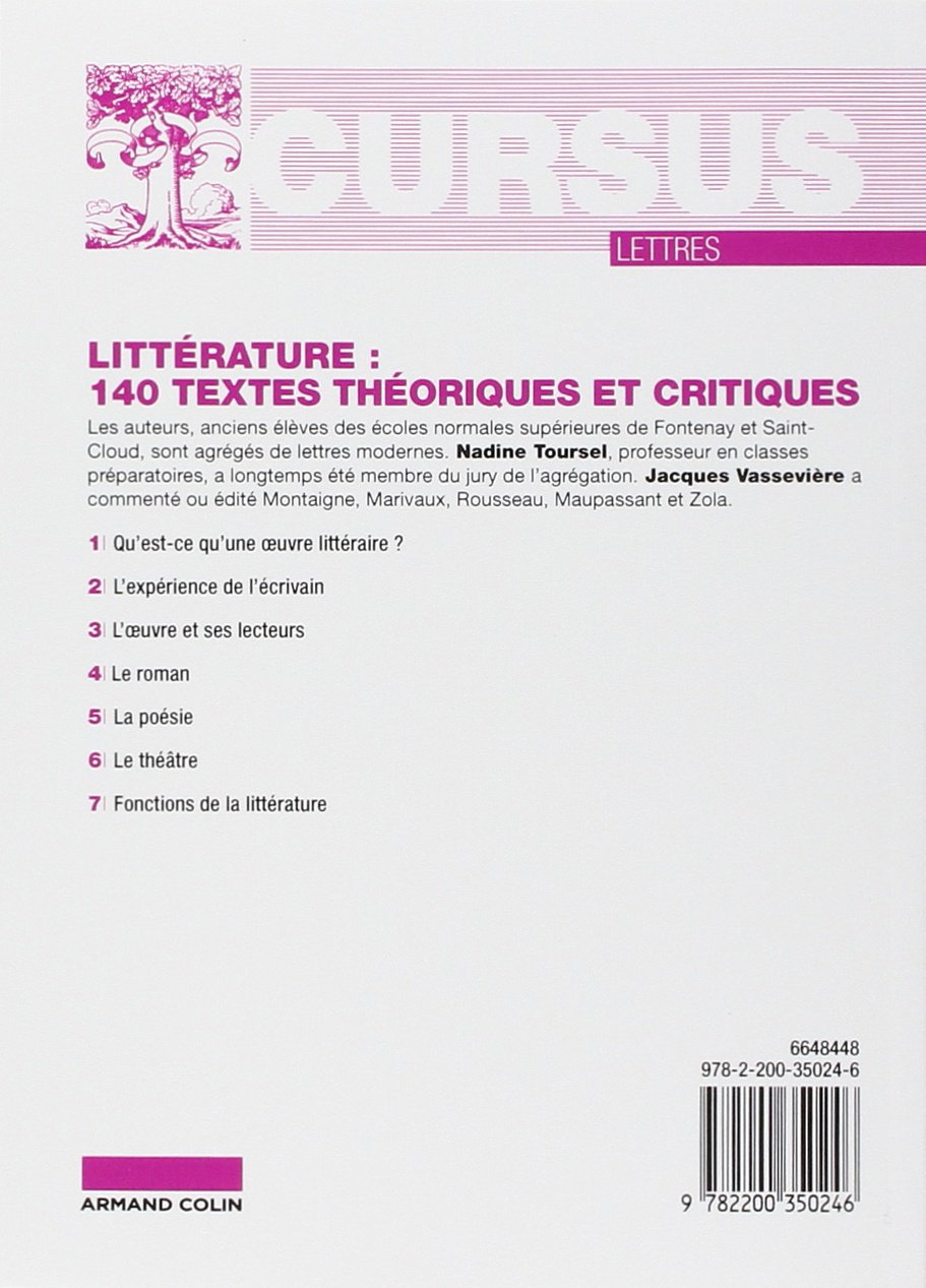 Litterature 150 Textes Theoriques Et Critiques Amazon.fr - Littérature : 140 textes théoriques et critiques - Vassevière,  Jacques, Toursel, Nadine - Livres