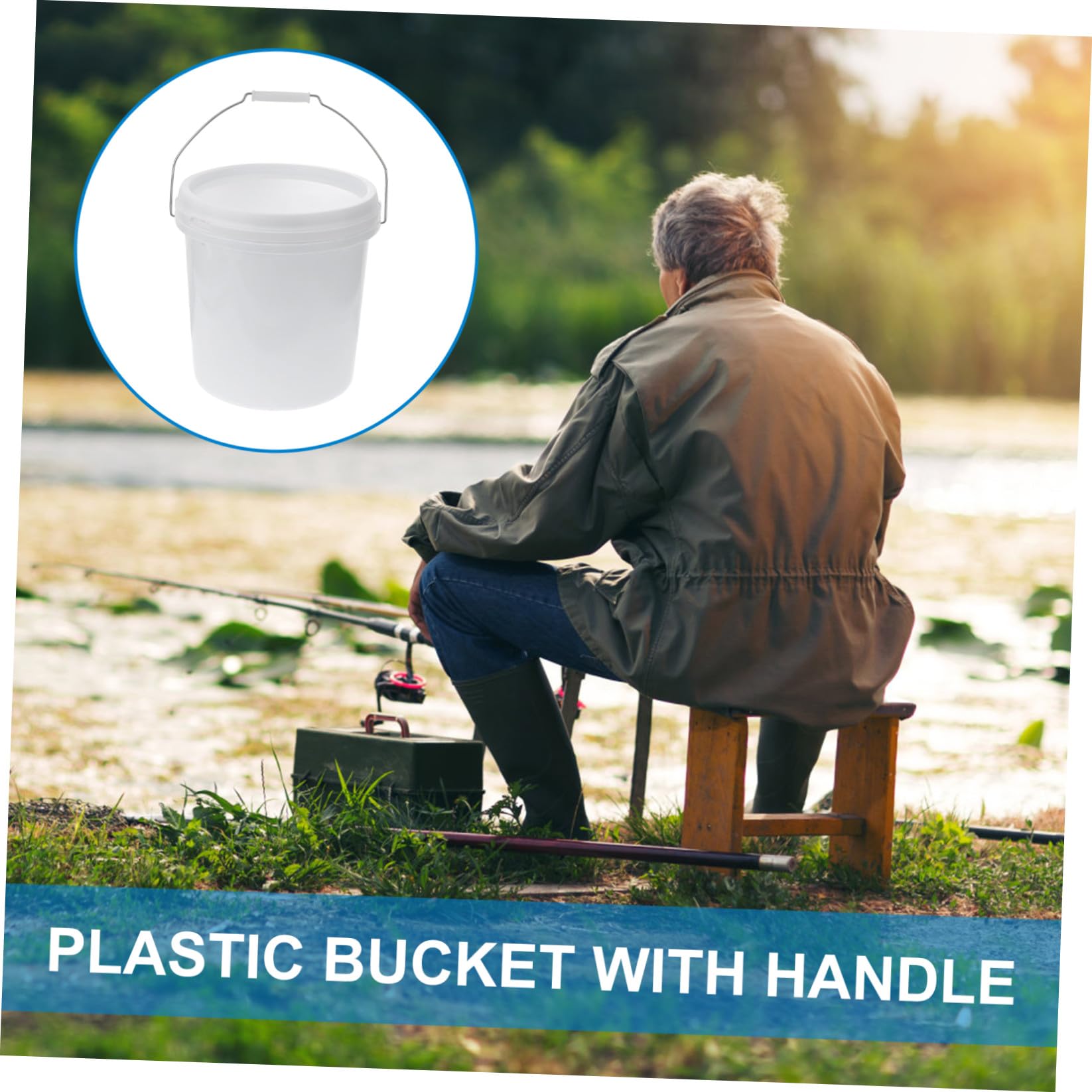 Mikinona Seau Hermétique en Plastique Blanc 10L, Seau Portatif Robuste pour Eau et Produits de Nettoyage, Usage Maison, 3 Gallons