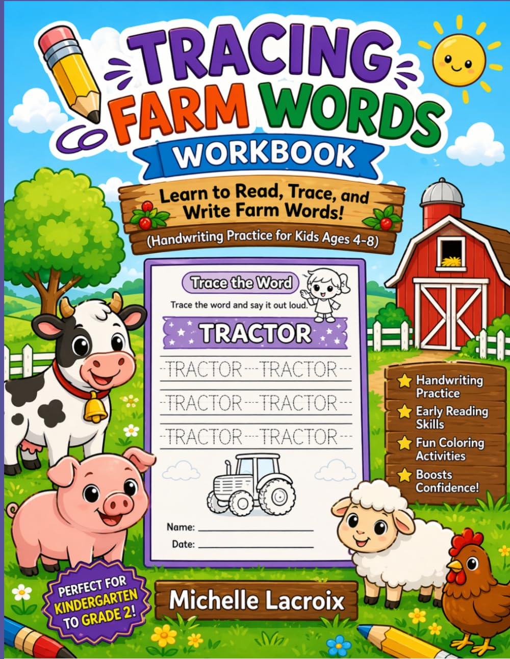 Tracing Farm Words Workbook: Learn to Read, Trace, and Write Farm Words -- Handwriting Practice for Kids Ages 4-8 (Tracing Words Workbooks)