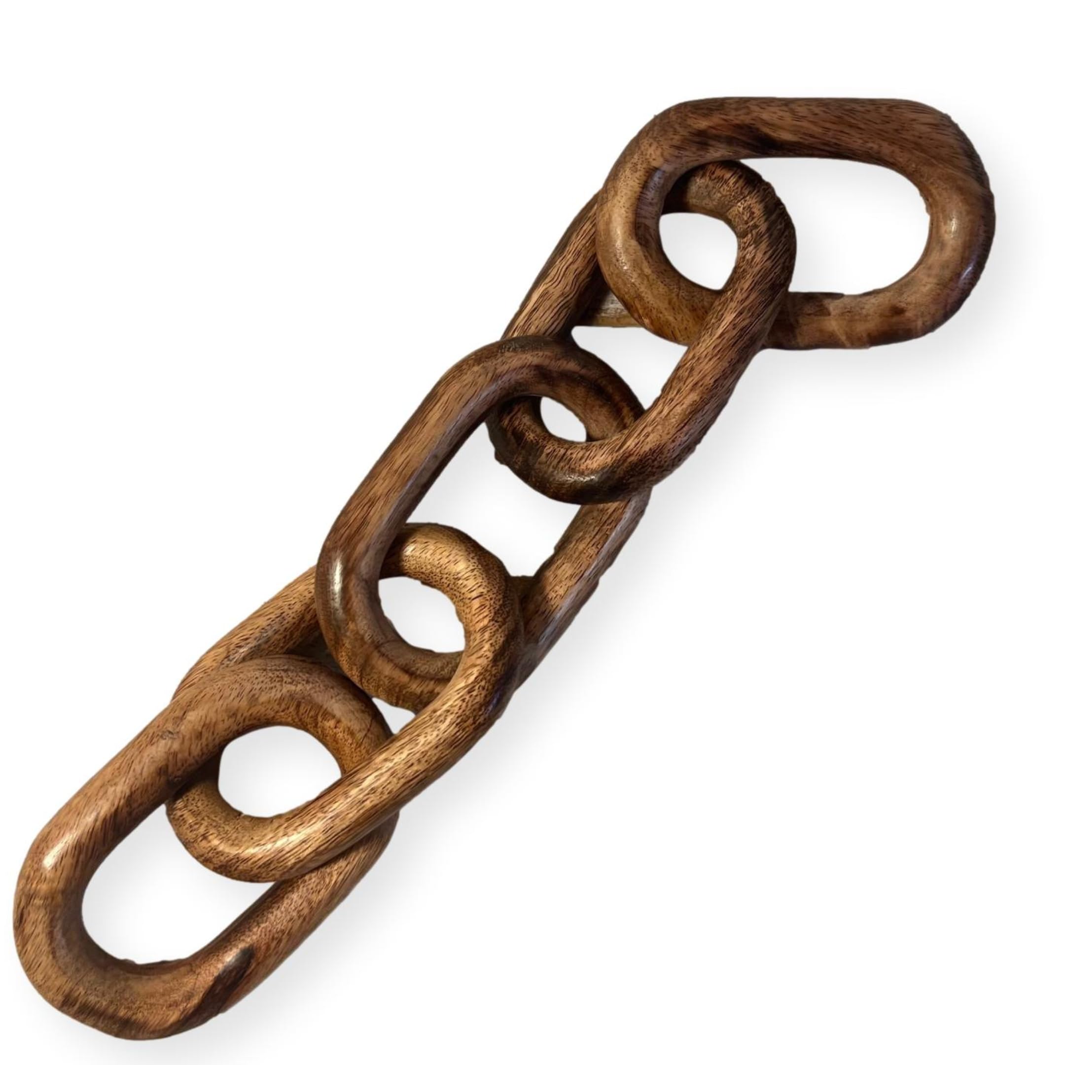 Thorness Rustic Wooden 5-Link Chain Ornament for Home Decor, Ideal for Living Room, Shelf, and Coffee Table Decoration