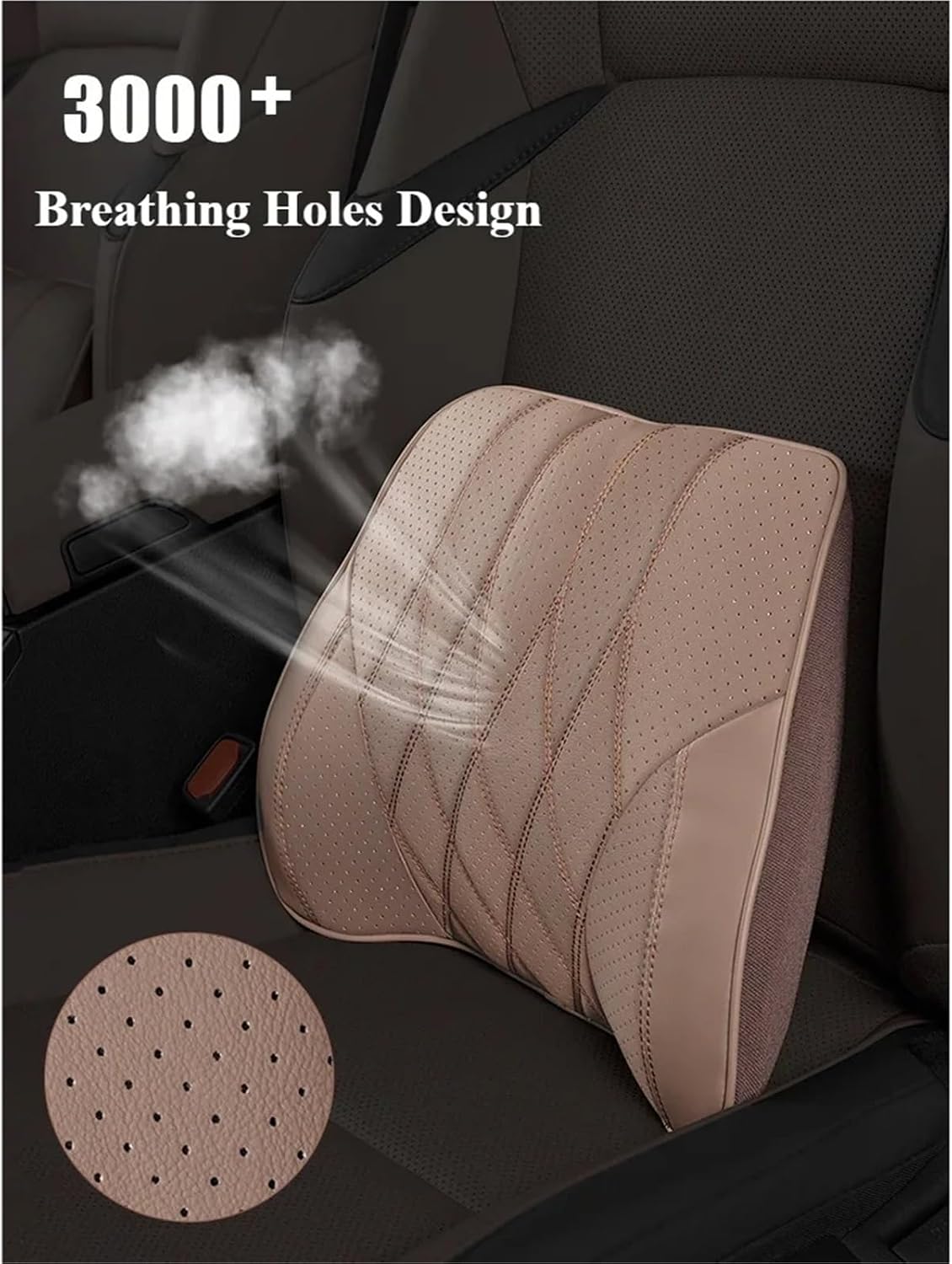 Car Neck Pillow Nappa Leather Headrest CarLumbar Pillows Car Interior Decoration To Relieve Fatigue Compatible For Lexus NX/RX ES200 ES300h(Chestnut Brown 1 P)