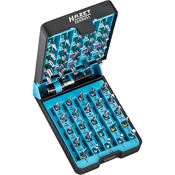 Hazet Bit Set 2240N/51, 1/4 Inch (6.3 mm) Hexagon, Pozidriv Profile PZ | Drive 1/4 inch (6.3 mm) hexagon solid, length 125 mm