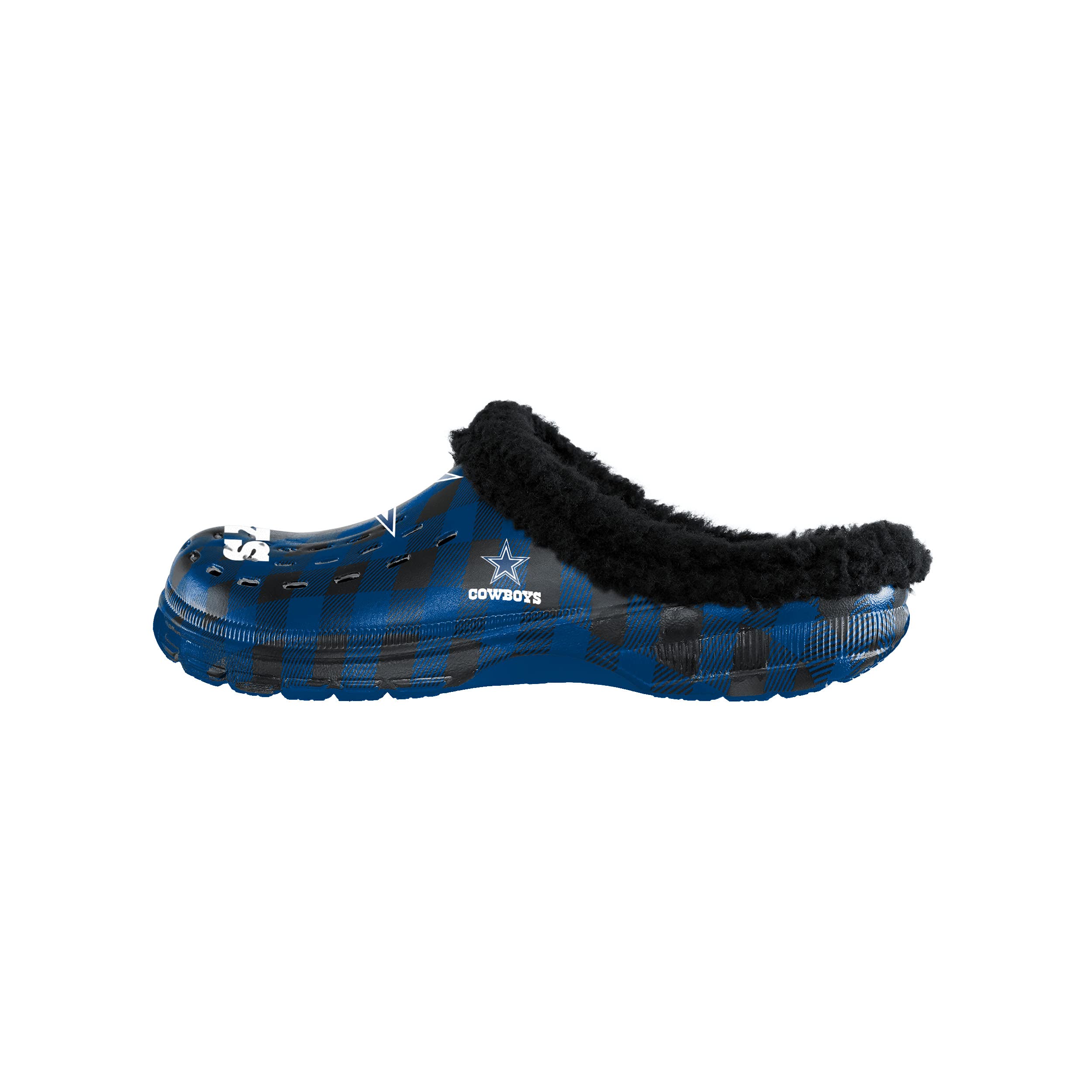 FOCO Dallas Cowboys NFL Mens Sherpa Lined Buffalo Check Clog - XL