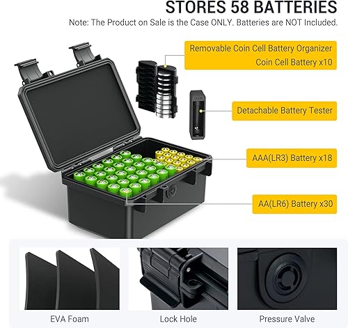 Vista 74 de KIWIFOTOS 14 Slots 18650 Battery Organizer Case Protective Hard Storage Case Shockproof 18650 18350 Battery Holder Box Batteries Container Caja