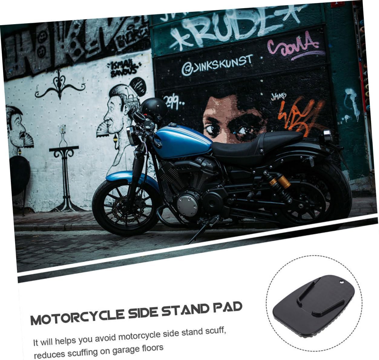 Ciieeo 8pcs Motorcycle Gear Kickstand Pad Motorbike Side Stand Plates Sturdy Replacement Kickstand Pads