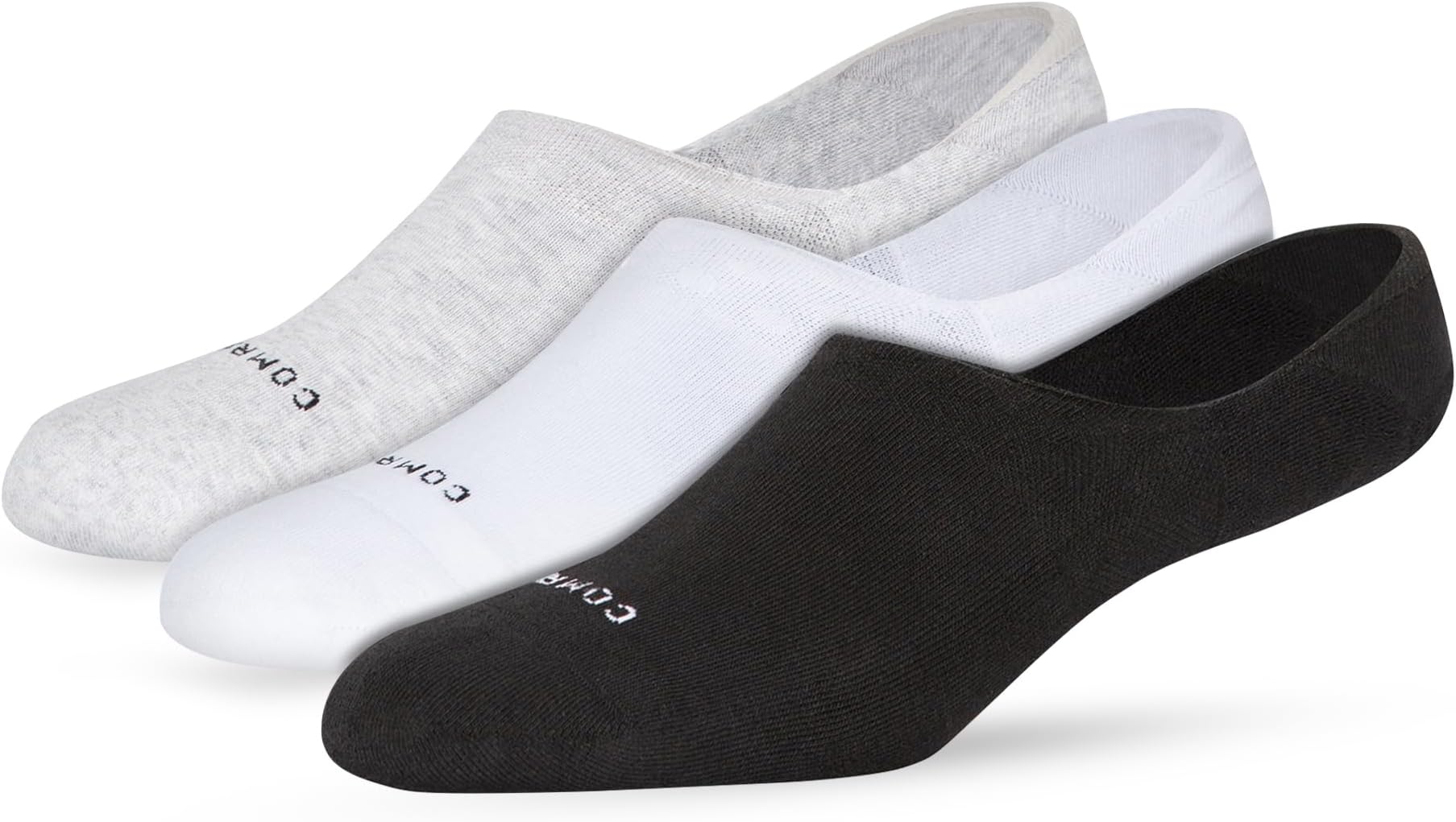 Comrad3-Pack No-Show Cotton Ankle Compression Socks with Targeted Arch Compression (White, Small) - Premium Support Socks are Thin & Breathable for Pregnancy, Nurses, & Athletes - Men & Women