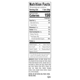 Zbar - Iced Oatmeal Cookie - Soft-Baked Energy Snack Bars - Non-GMO - 12g Whole Grains - USDA Organic Granola Bars - Snacks for Kids (18 Pack)