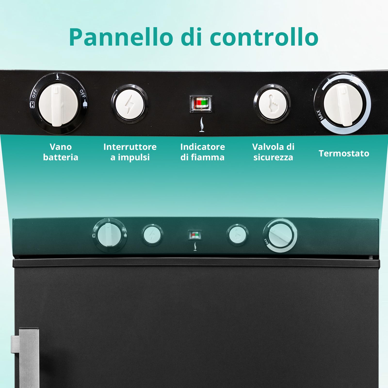 SMETA Frigorifero a gas da 95 l, con congelatore, portatile, a 3 vie, 12 V, 230 V, per camper, garage e casa vacanze, a risparmio energetico e silenzioso, con manico nero, con impugnatura