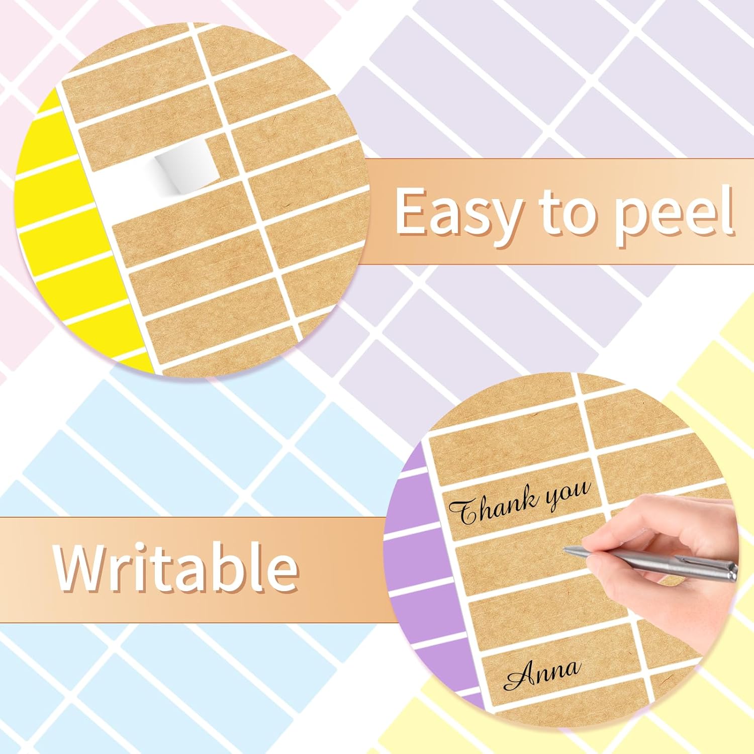 Starboling Color Coding Labels,400 PCS 1" x 3" Kraft Paper Rectangular Label,for Garage Sale,Price Tags,File Folder Tabs(Light) - Image 3