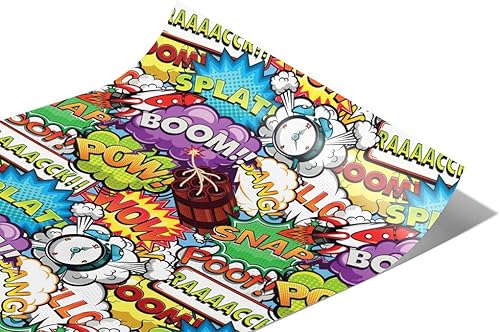 Rwraps - Rollo de película de vinilo brillante con diseño de bomba, espionaje, cómic, 59 pulgadas x 1 pie, con tarjeta de aplicación para vehículo