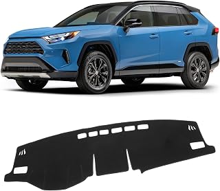 KUST Black Dash Cover Mat for Toyota RAV4 2019-2025 (NO HUD) Left Hand Driving Non-Slip Dashboard Cover Interior for RAV4 Accessories Custom Fit Dash Mat Sunshade Windshield Glare