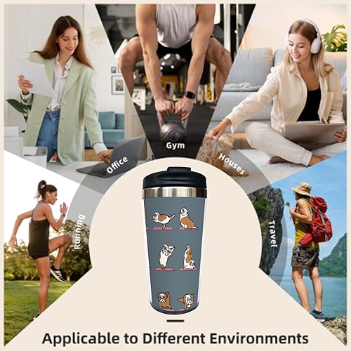 Miniatura 5 de Ideas English Bulldog - Taza de café de viaje para amantes de las mascotas, regalo para hermana amiga, cumpleaños, 13 onzas con tapa abatible,